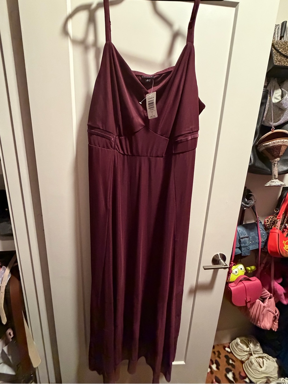 Torrid burgundy mesh bustier maxi dress